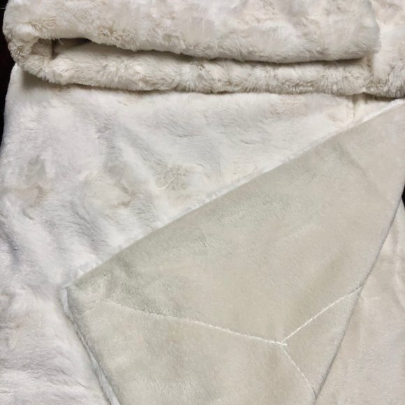 Set of 2 Faux Fur Throw Blanket, 50" x 60" - Picture 5 of 5